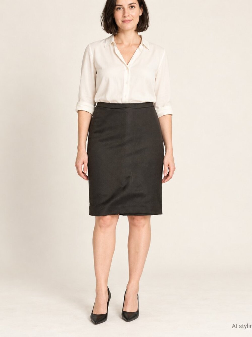 The Limited Black Pencil Skirt Gold Zip Size 2
